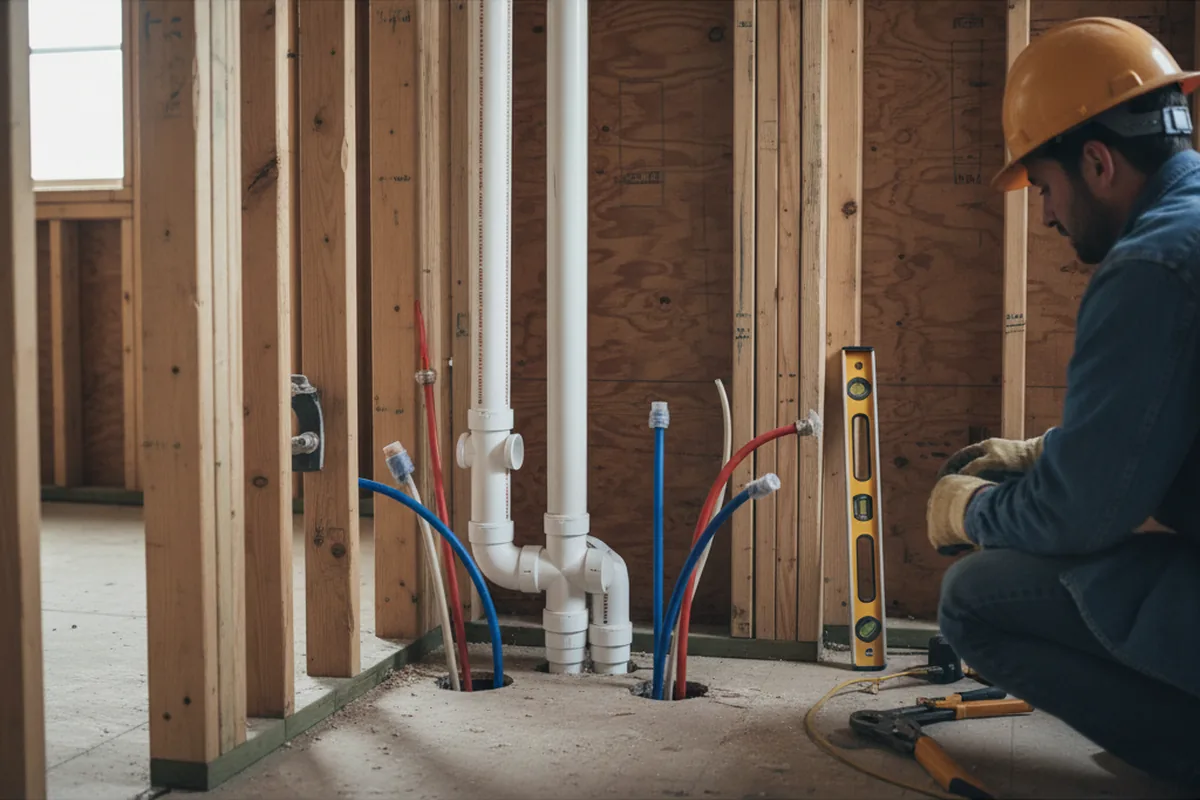 Drain and supply rough-in during Garbage Disposal Repair in Barto